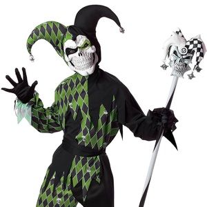 Polyester, (hand wash only) Mask: Vinyl, Elastic
Child Large 12-14